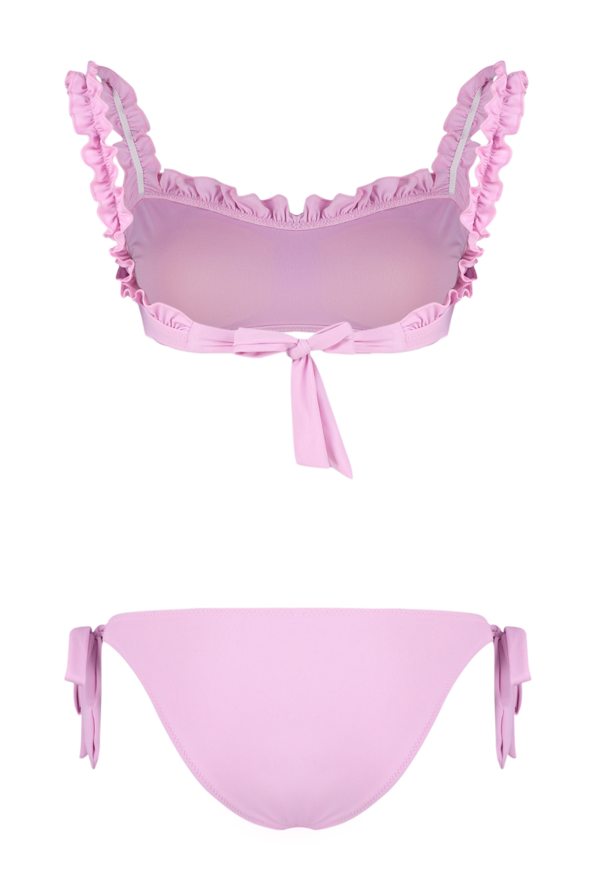 Trendyol Pink Bralette Frilled Regular Bikini Set