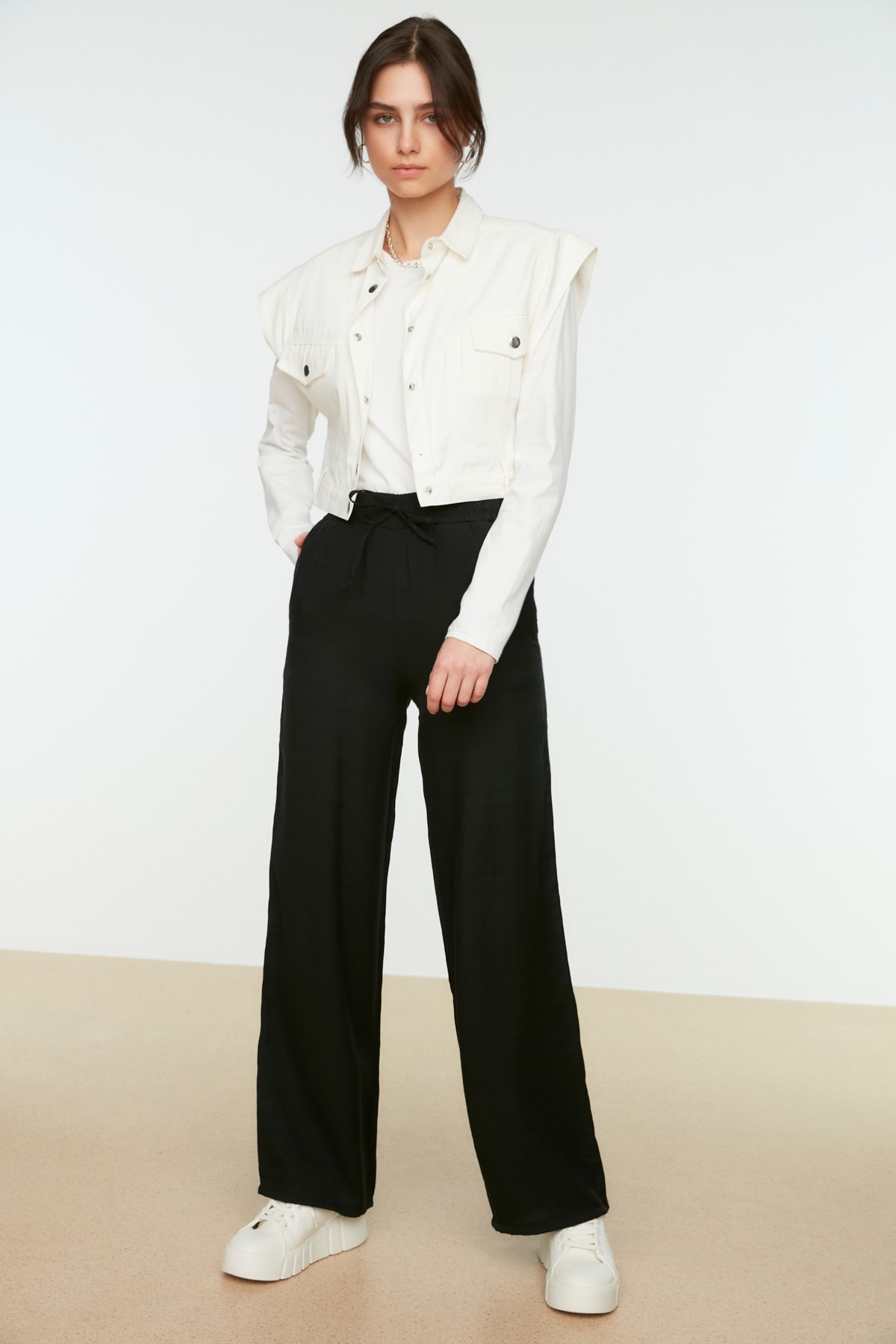 Trendyol Pants - Black - Wide leg
