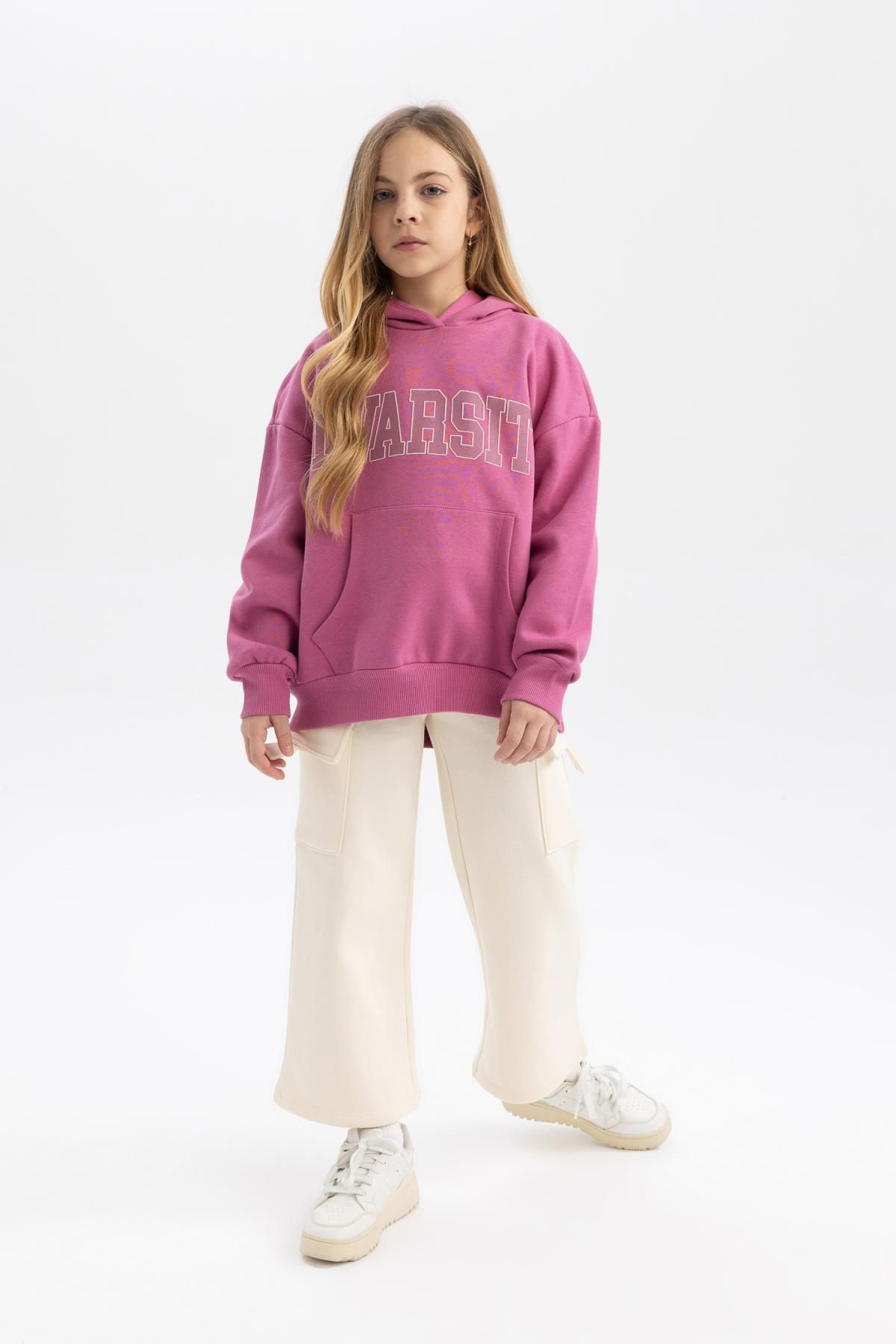 DEFACTO Girl's Wide Leg Cotton Sweatpants