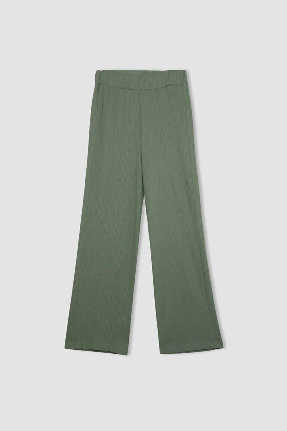 DEFACTO Wide Leg Straight Leg Wrinkled Trousers C0200ax24sp