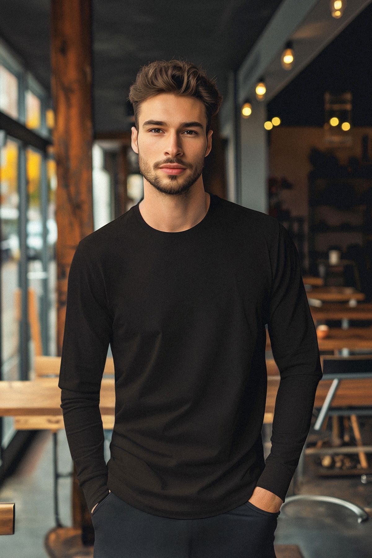 Trendyol Black Slim/Slim Fit 100% Cotton T-shirt