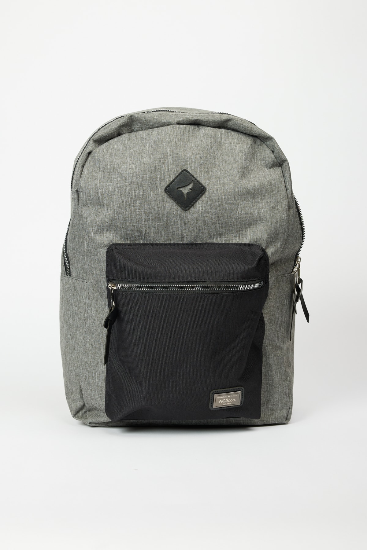 AC&Co / Altınyıldız Classics Men's Grey-black Logo Sports School-Backpack with Laptop Compartment