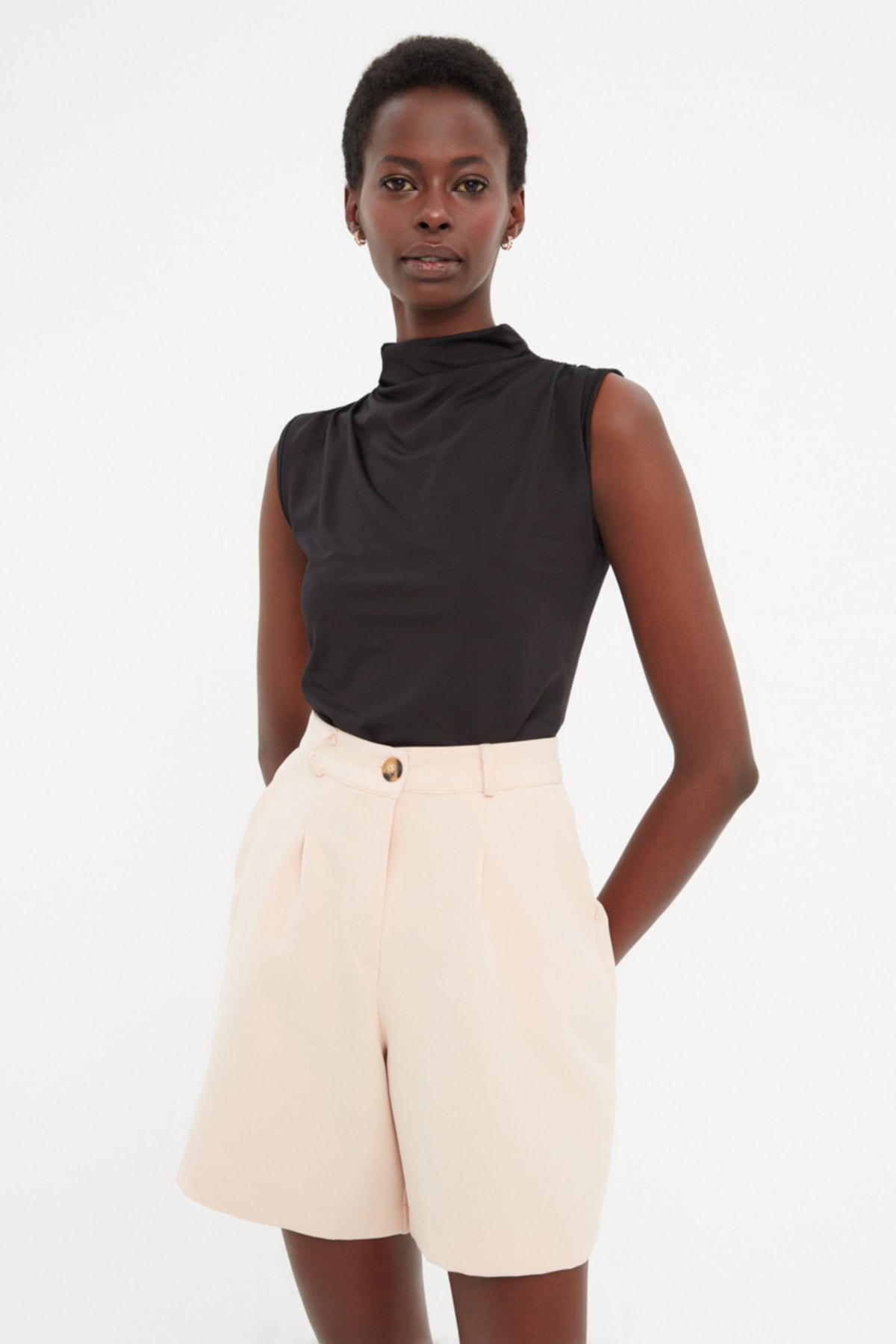 Trendyol Black Turtleneck Sleeveless Flexible Smart Knitted Bodysuit
