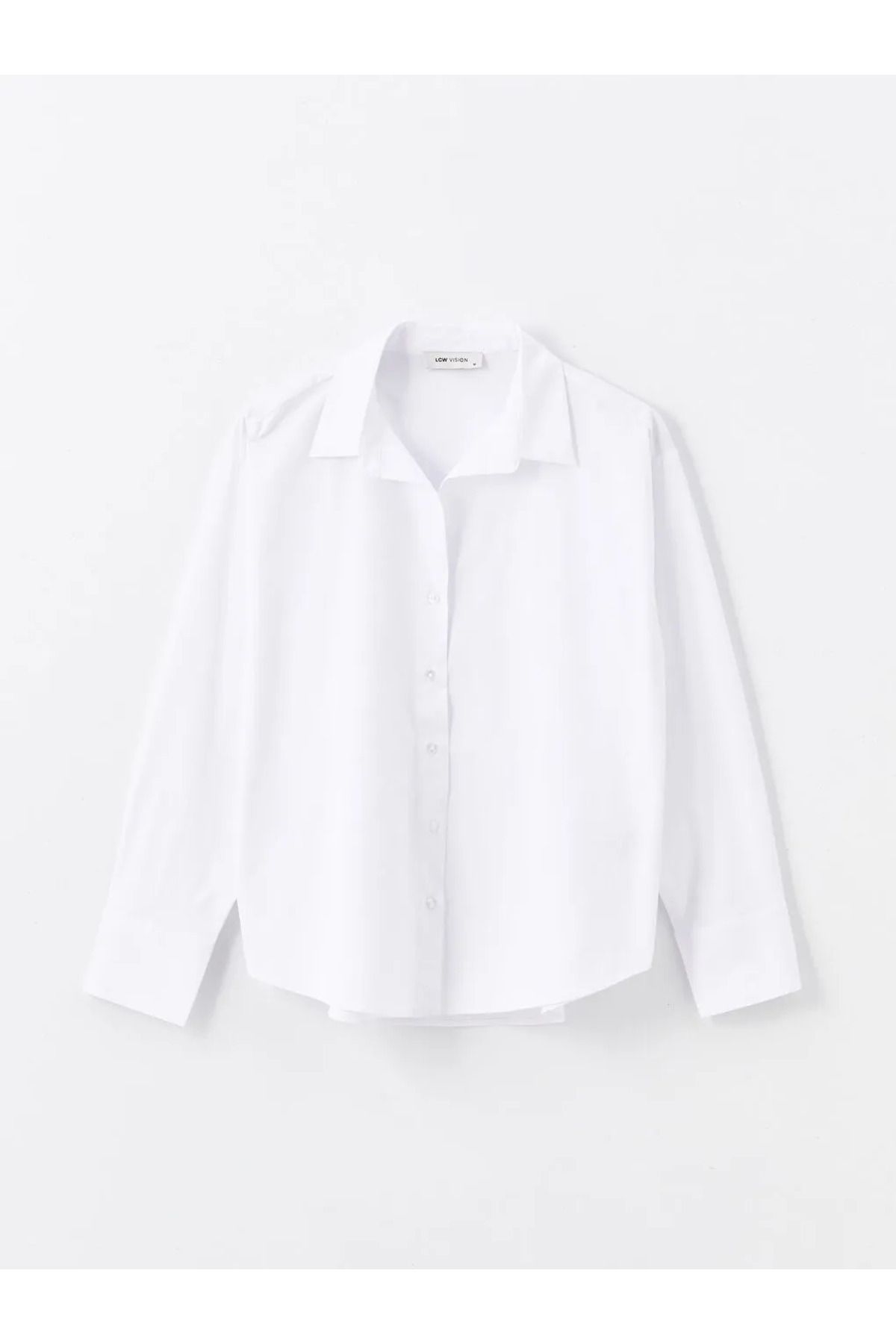 LC Waikiki LCW ECO Optic White Plain Long Sleeve Women's Shirt