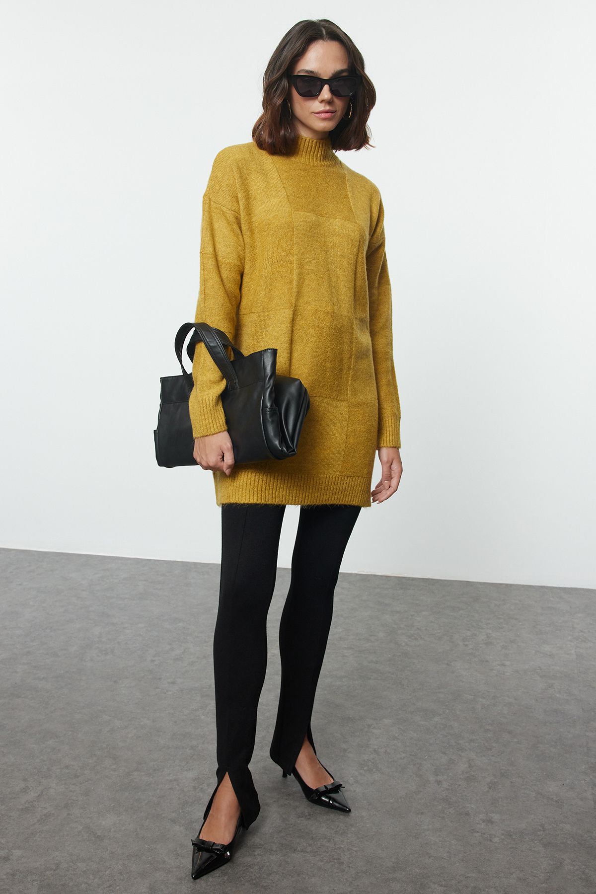 Trendyol Oil Green Soft Textured Knitwear Sweater