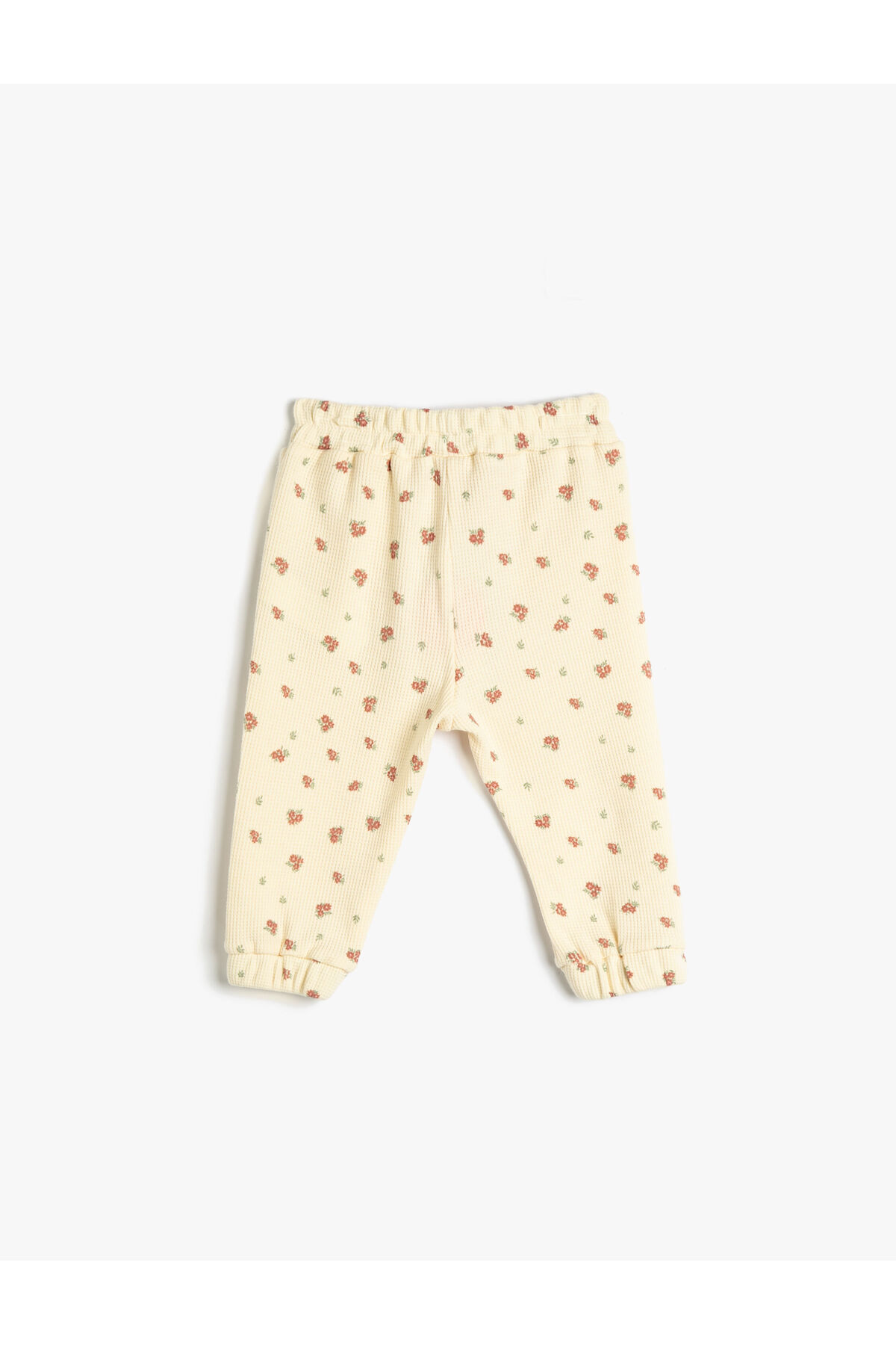 Koton Флорални панталони за джогър с текстурирана еластична талия, памук