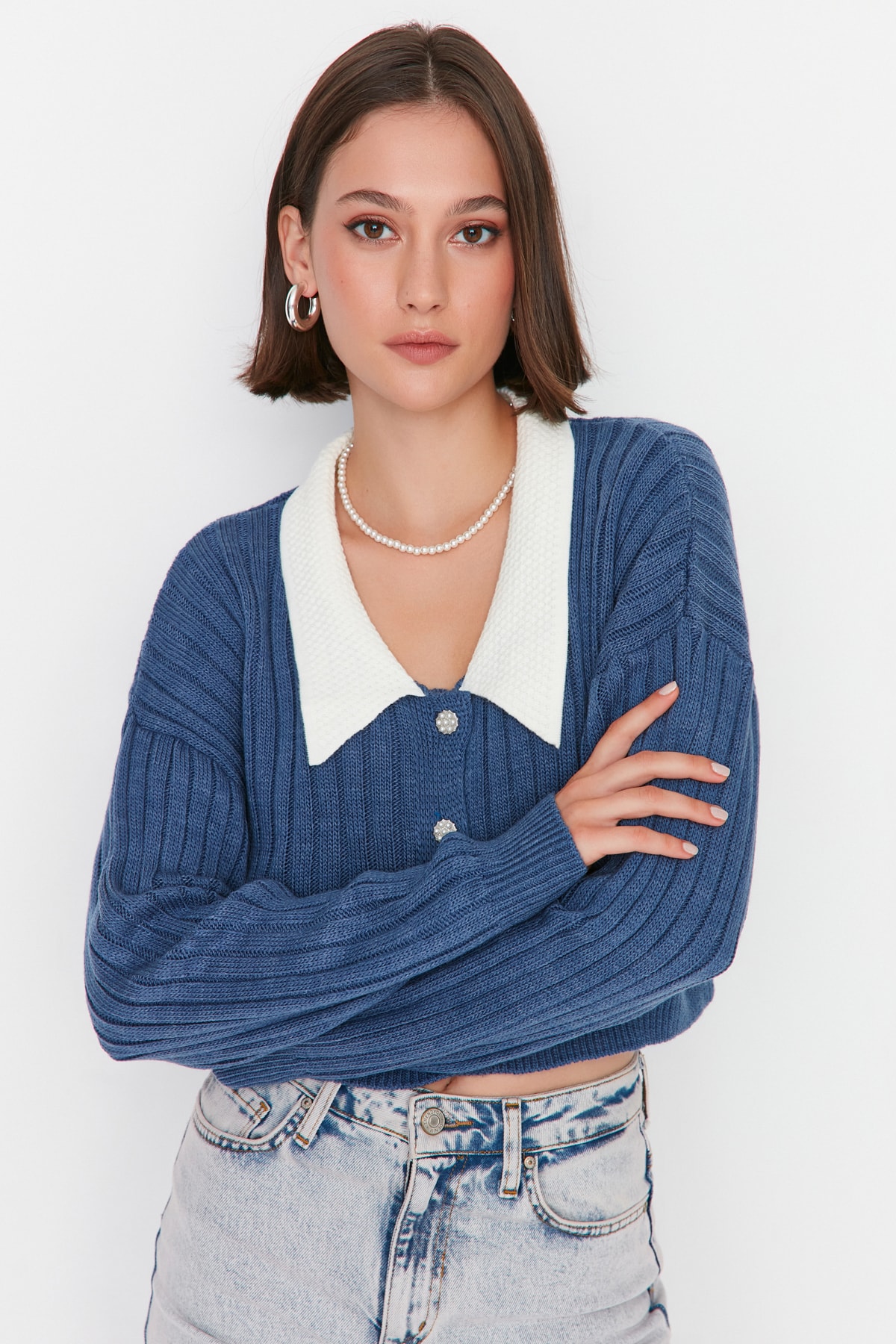 Trendyol Cardigan - Blue - Regular fit