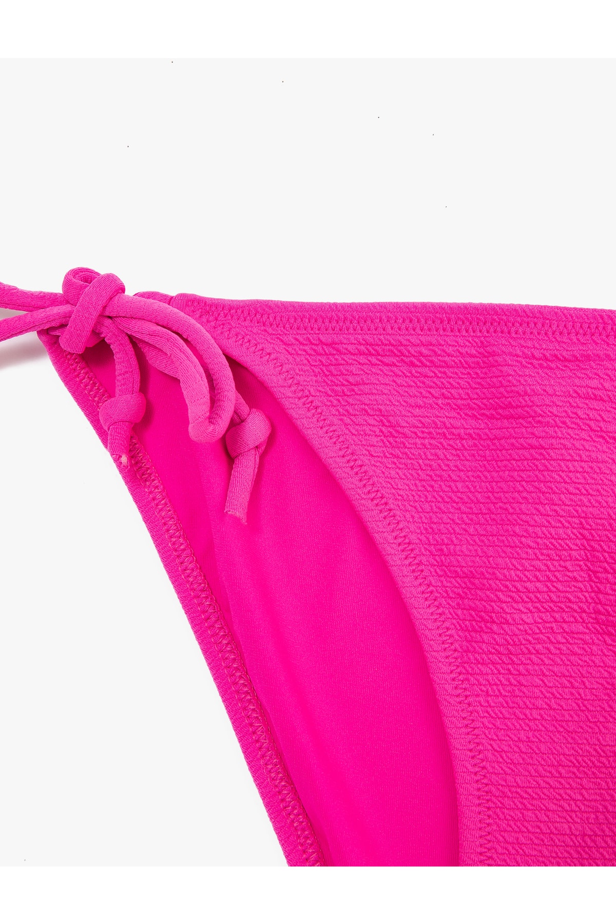 Koton Brazilian Bikini Bottom Basic Textured Side Tie Detaliu