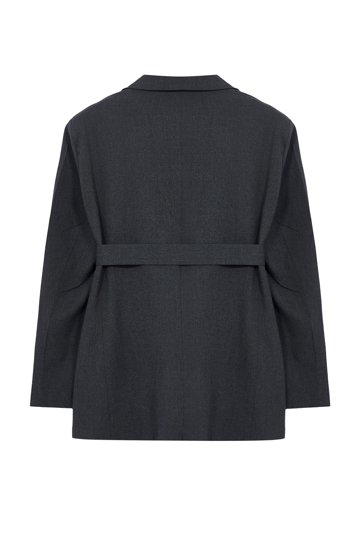 Trendyol Curve Premium Anthracite Double Breasted Closure Removable Belted Woven Jacket