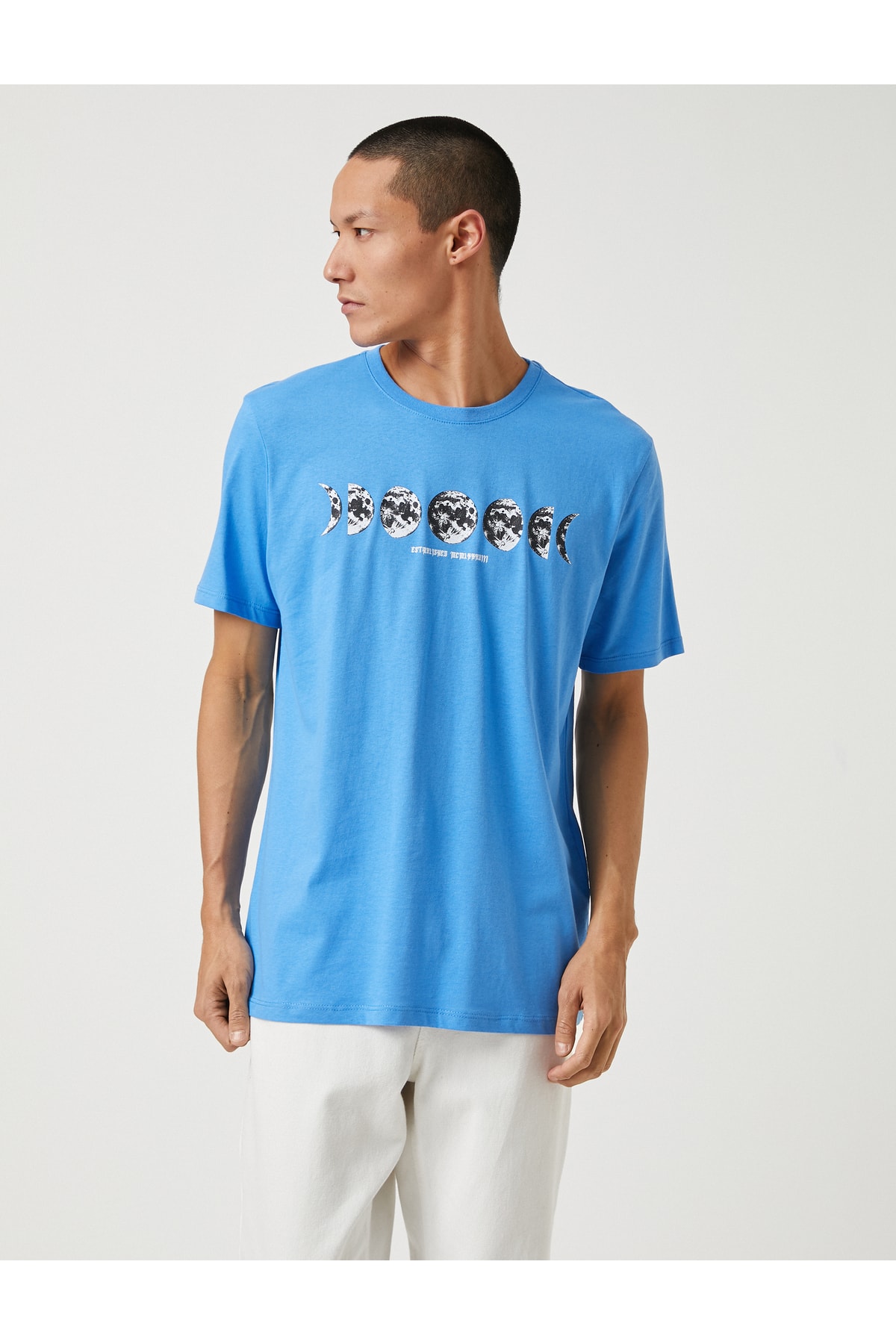 Levně Koton Space Tištěné tričko Crew Neck Slogan Detailní bavlna