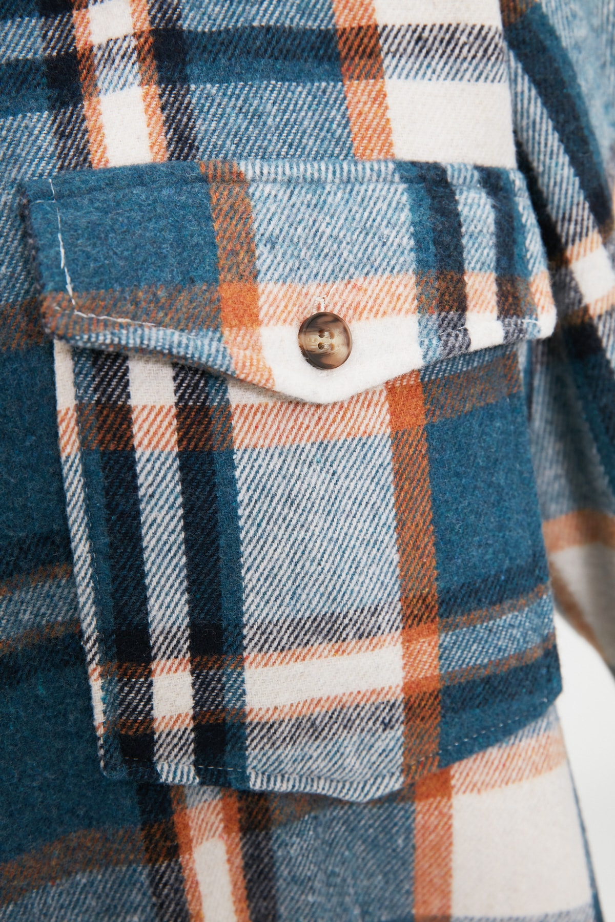Trendyol Blue Plaid Oversize/Wide Fit Woven Shirt