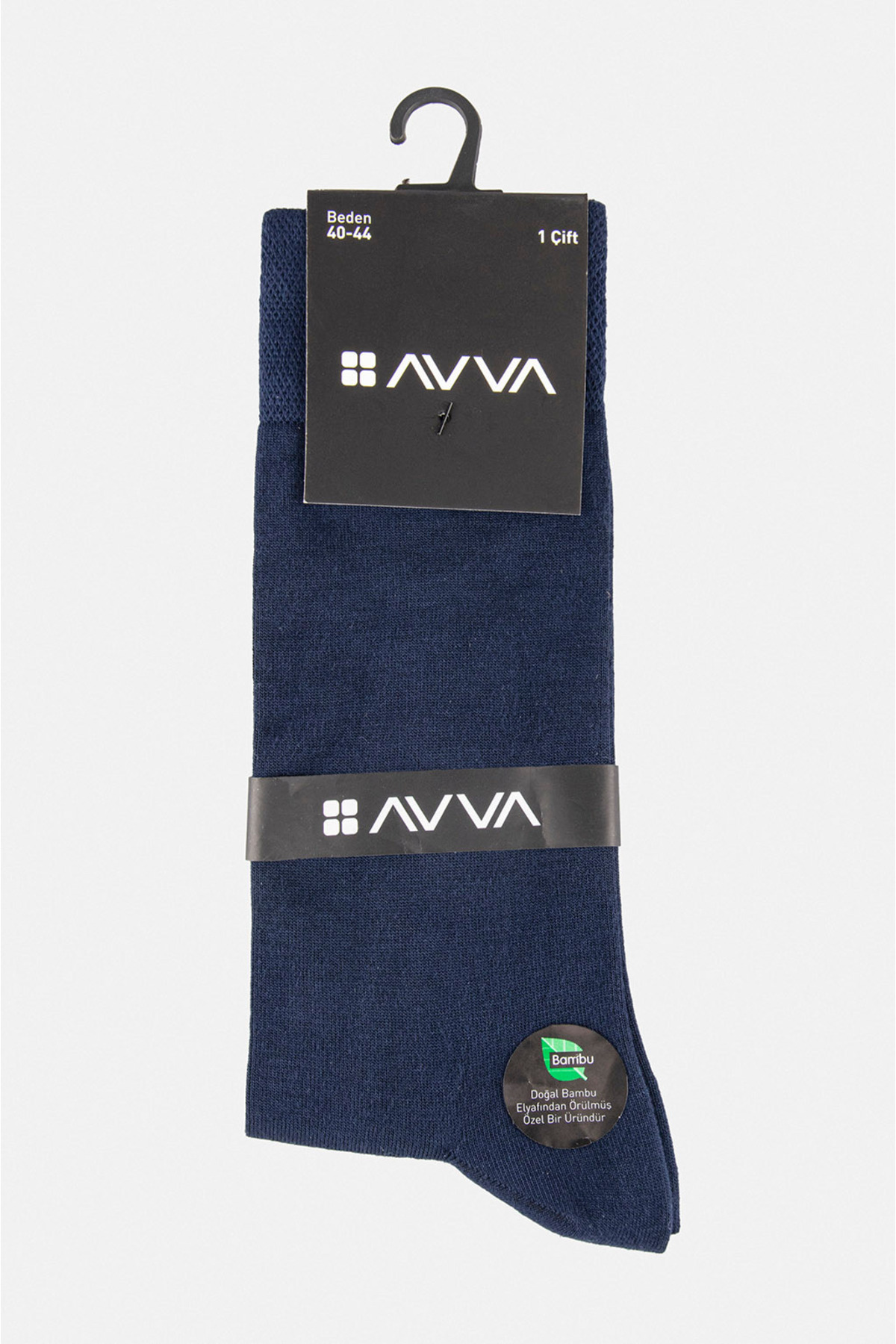 Avva Men's Navy Blue Plain Bamboo Sock Socks