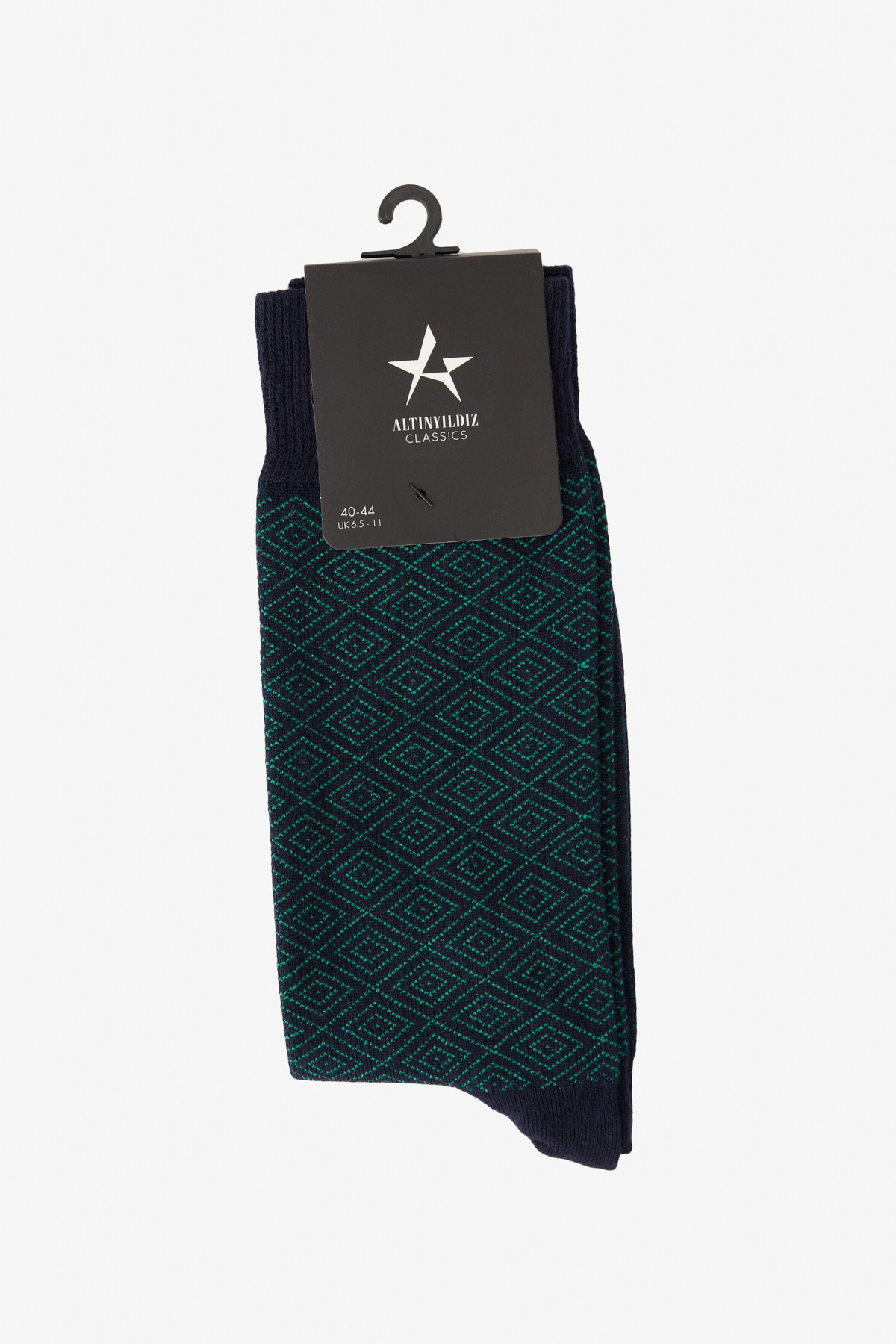 ALTINYILDIZ CLASSICS Men's Navy Blue-Green Patterned Bamboo Socks