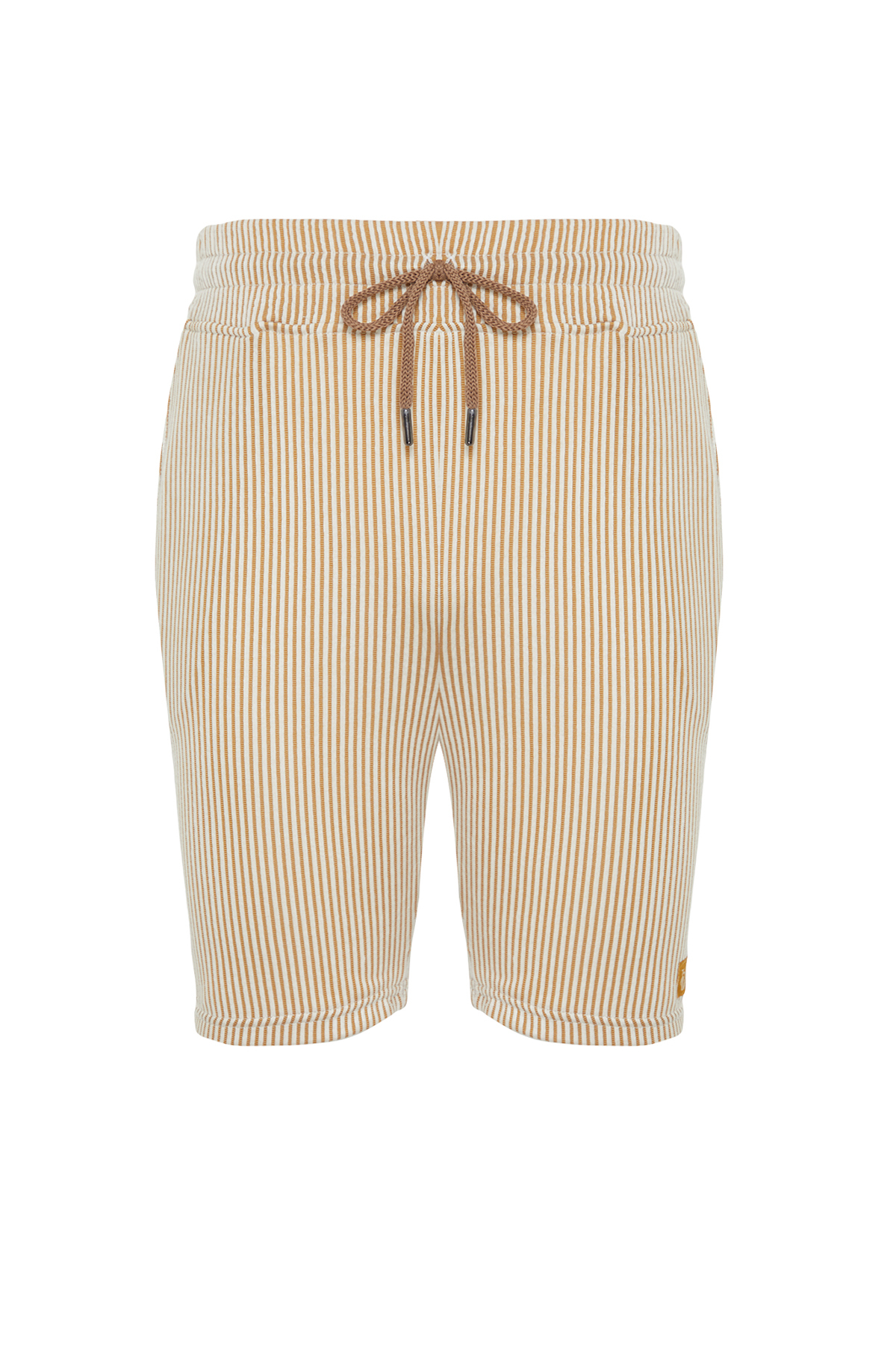 Trendyol Beige Striped Regular/Regular Fit Shorts