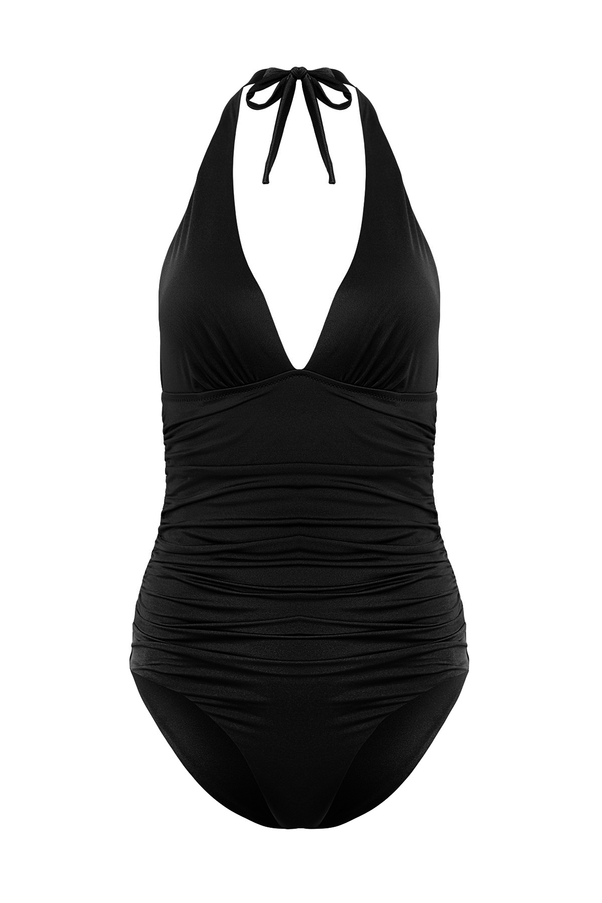 Trendyol Black V Neck Compression Regular Swimsuit