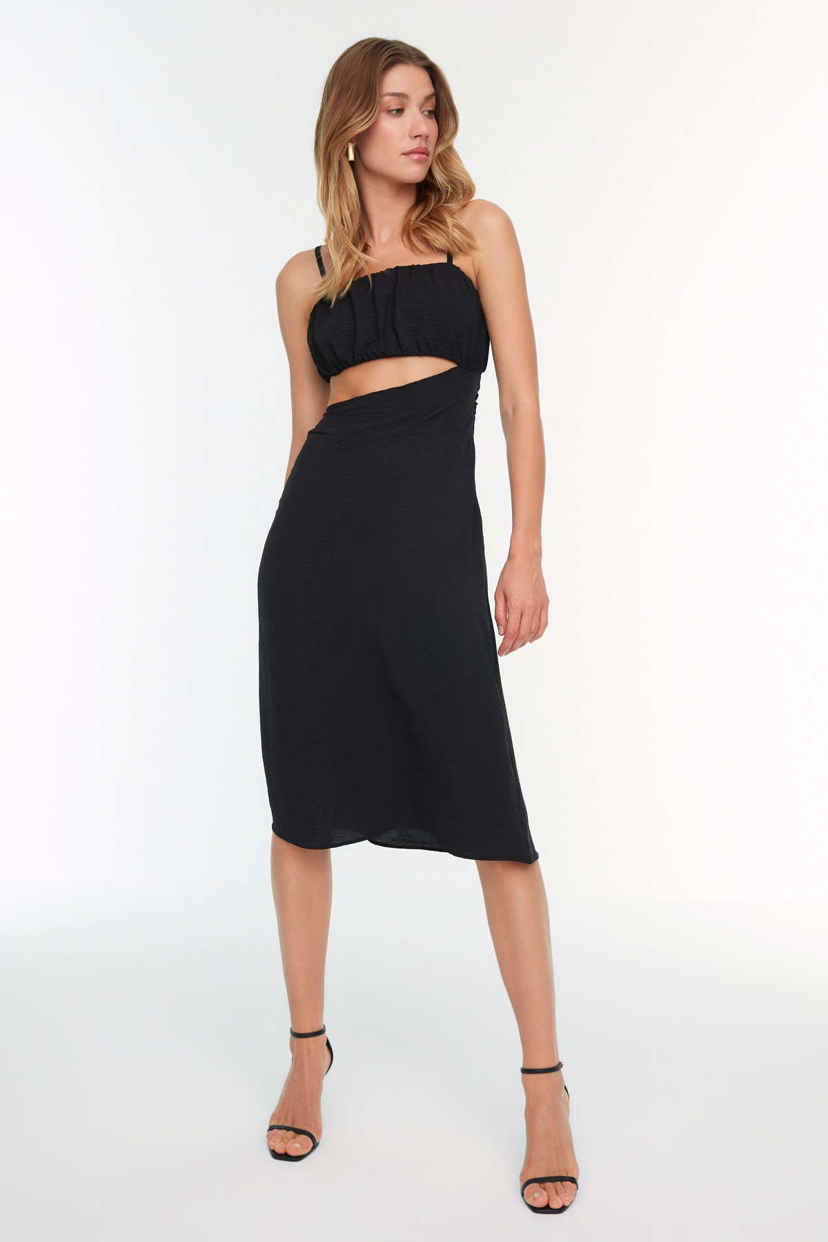 Trendyol Black Cut-Out Detailed Dress
