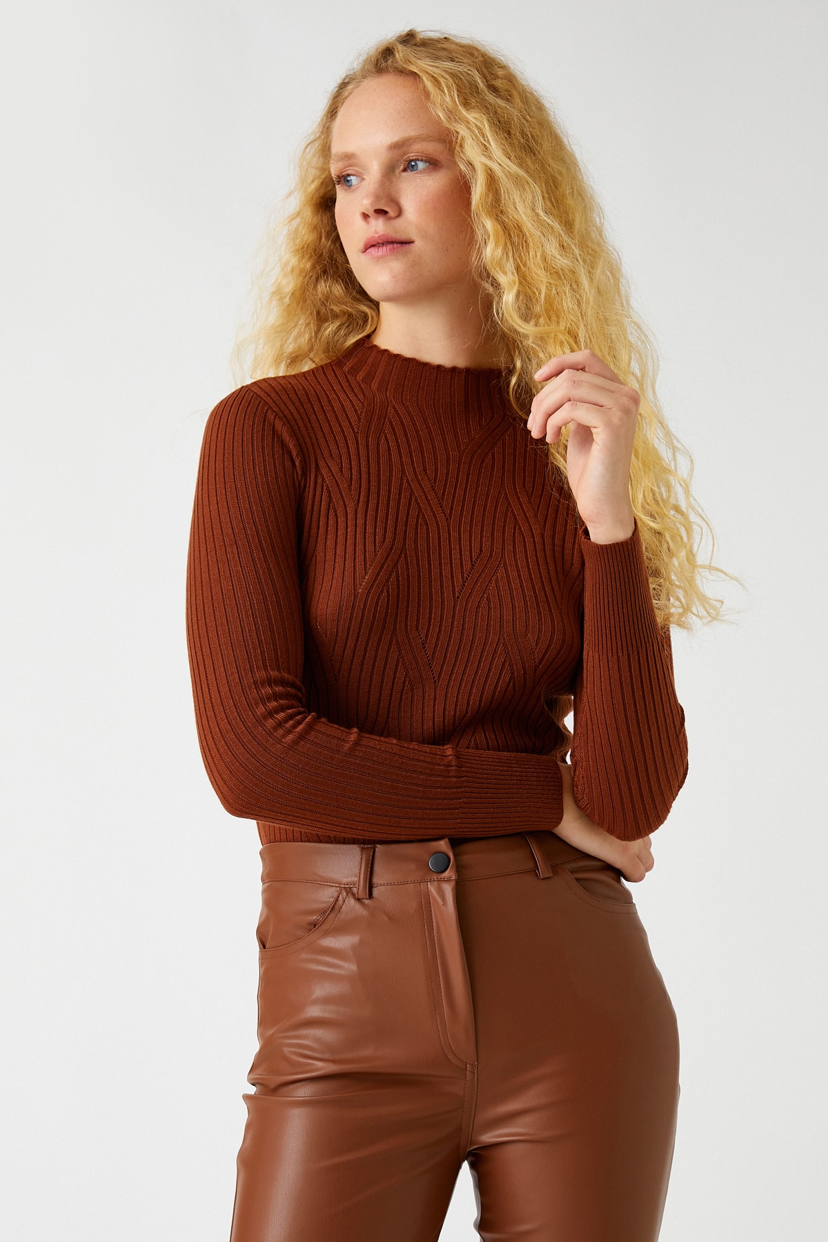 Koton Women's Brown Sweater