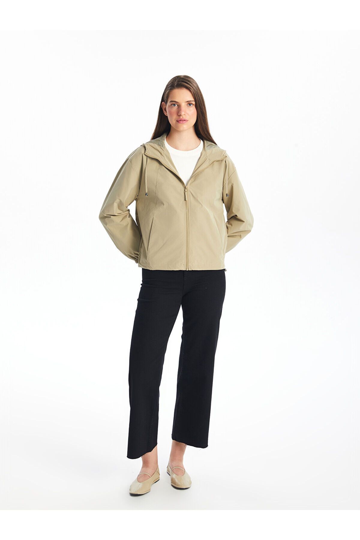 LC Waikiki Lw - Women's Hooded Plain Raincoat