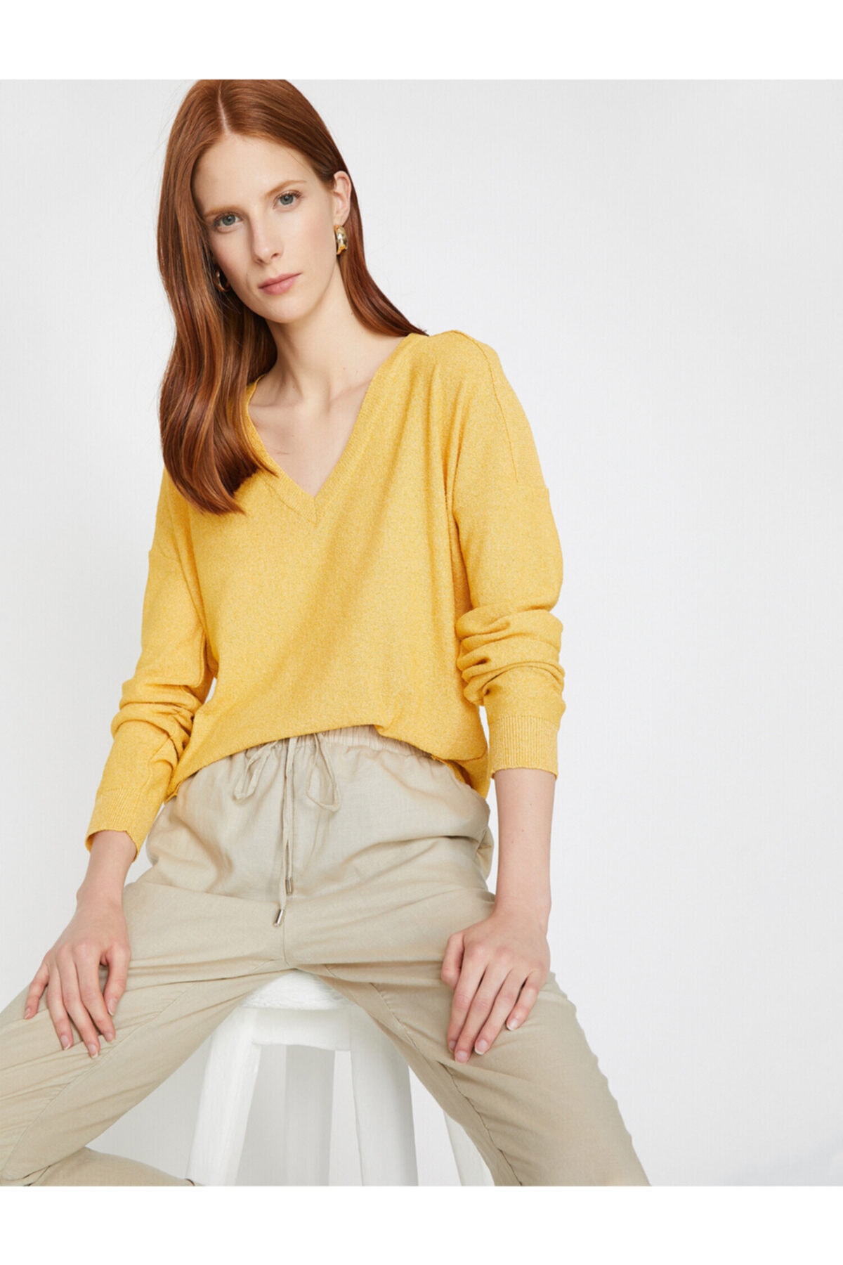 Koton Sweater - Yellow - Regular fit
