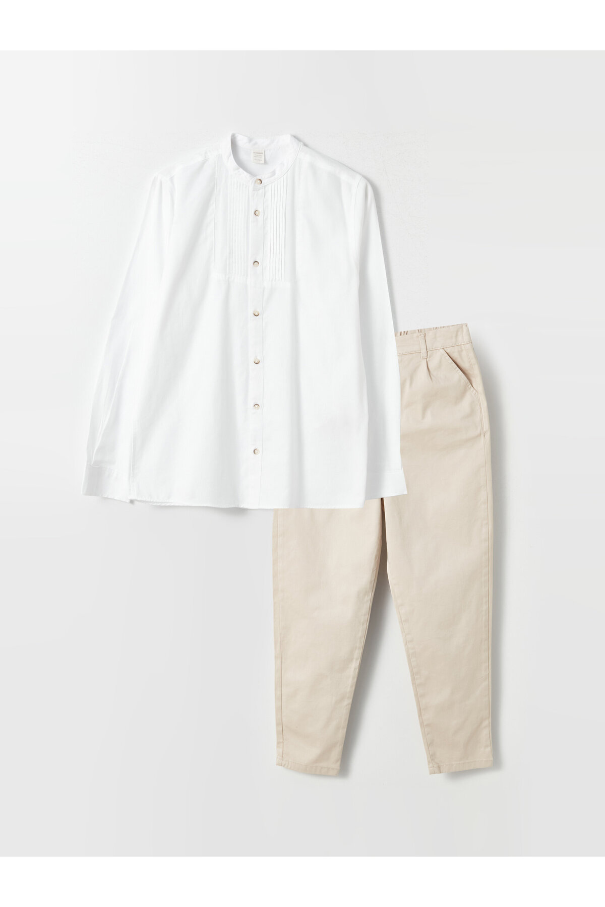 Levně LC Waikiki Collar Long Sleeve Boy's Shirt and Trousers