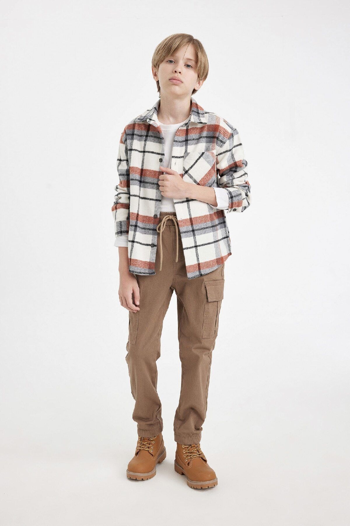 DEFACTO Boys Cargo Jogger Leg Gabardine Pants