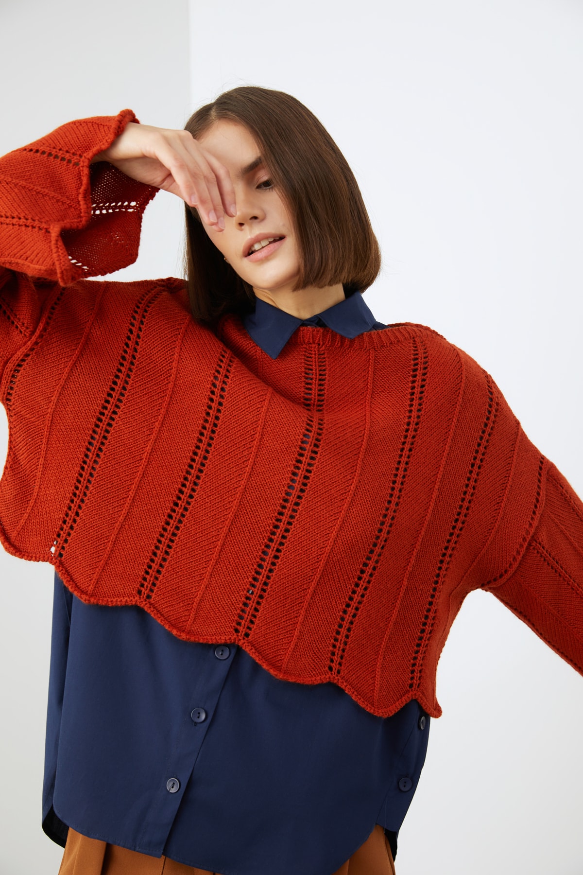 Trendyol Cinnamon Ajurlu Knitwear Sweater