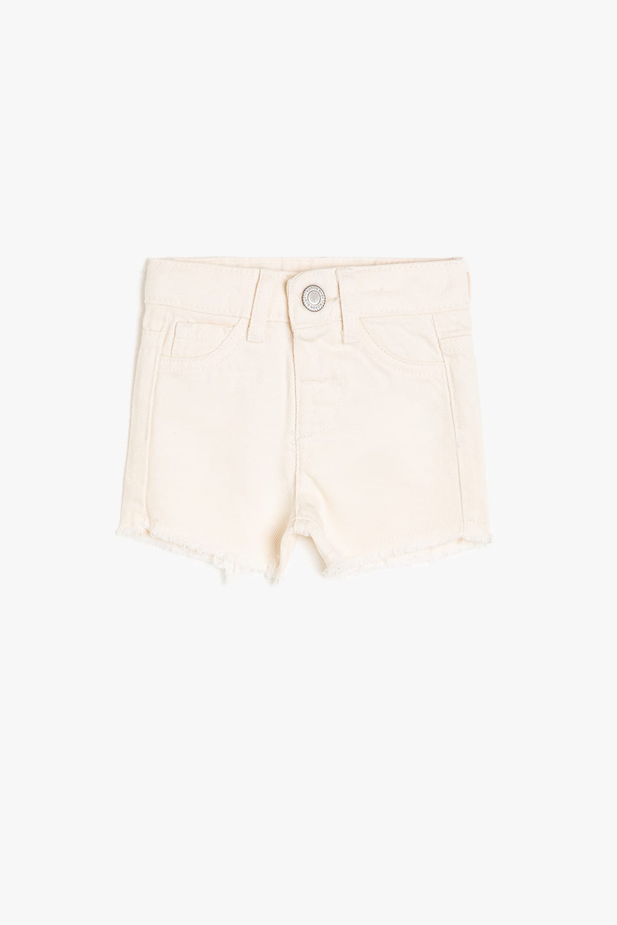 Koton White Baby Girl Pocket Detailed Jean Short