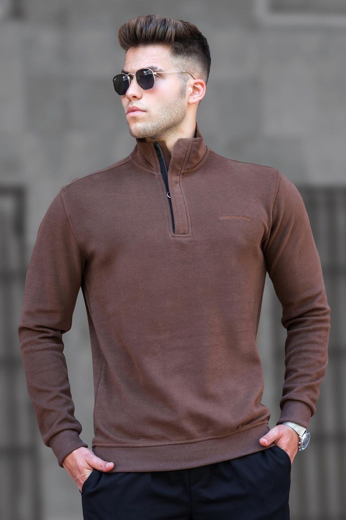 Madmext Dark Brown Men's Sweatshirt 5156