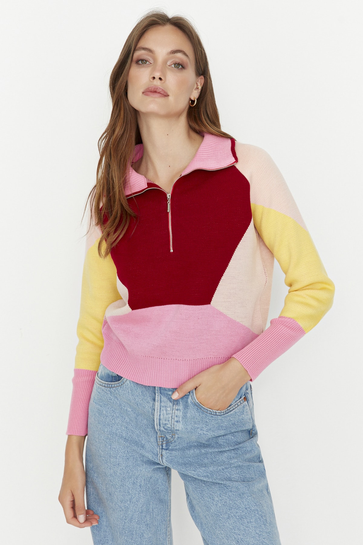 Trendyol Sweater - Red - Regular fit