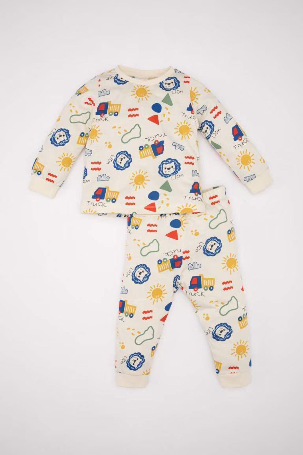 DEFACTO Baby Boy Patterned Long Sleeve Cotton Pajama Set