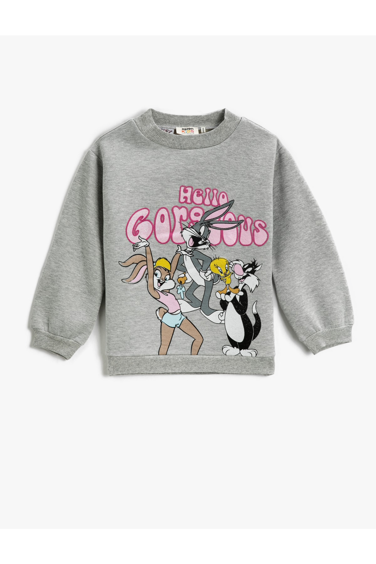 Levně Koton Looney Tunes Printed Sweatshirt Licensed Half Turtleneck Long Sleeve