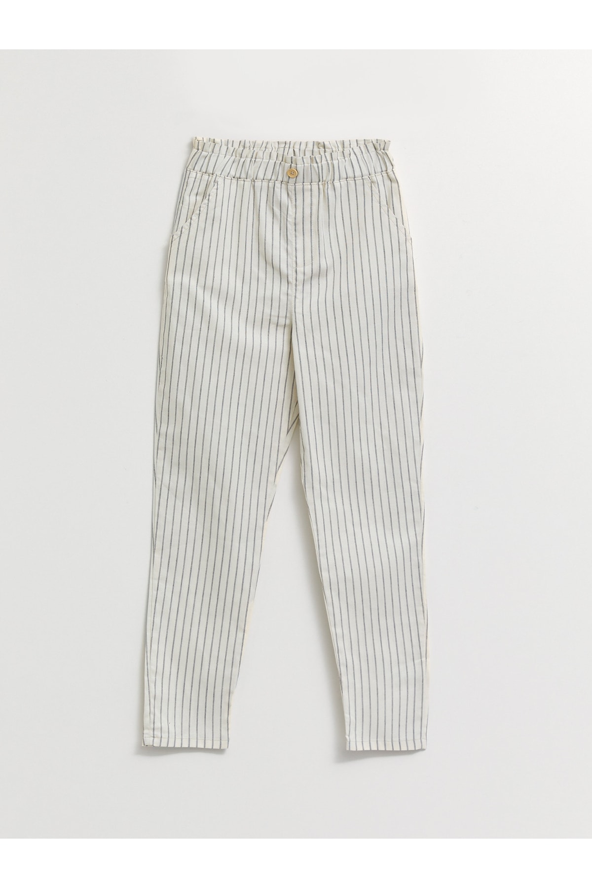 LC Waikiki Elastic Waist Striped Gabardine Girls' Trousers