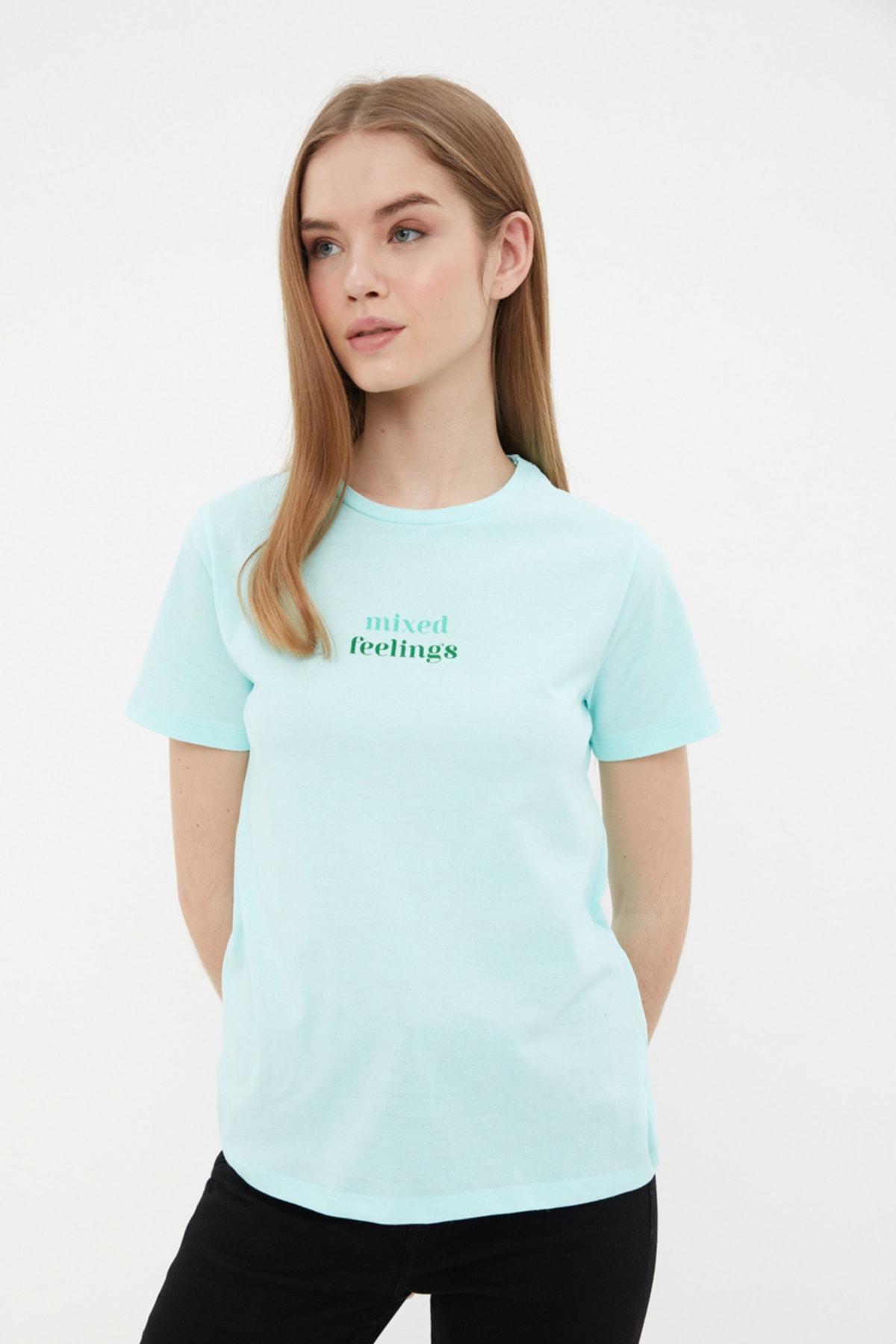 Trendyol T-Shirt - Grün - Regular fit
