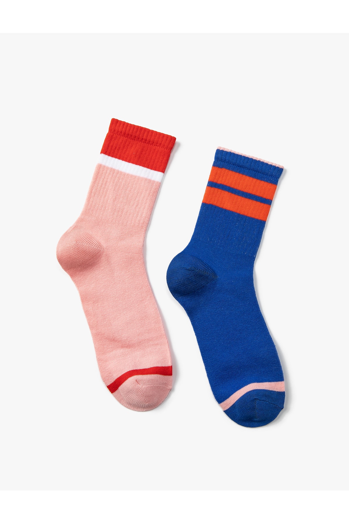 Koton Striped Set of 2 Tennis Socks Multicolored