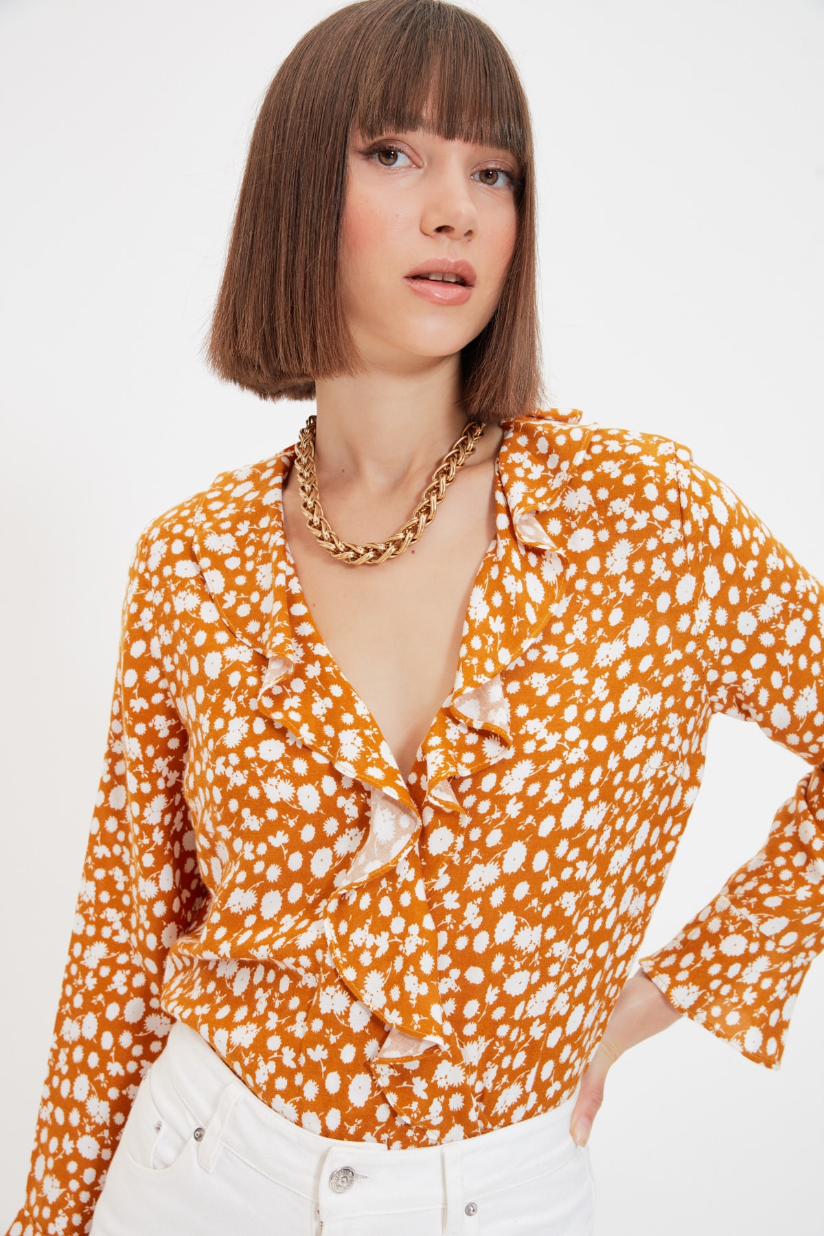 Trendyol Orange Polka Dot Body