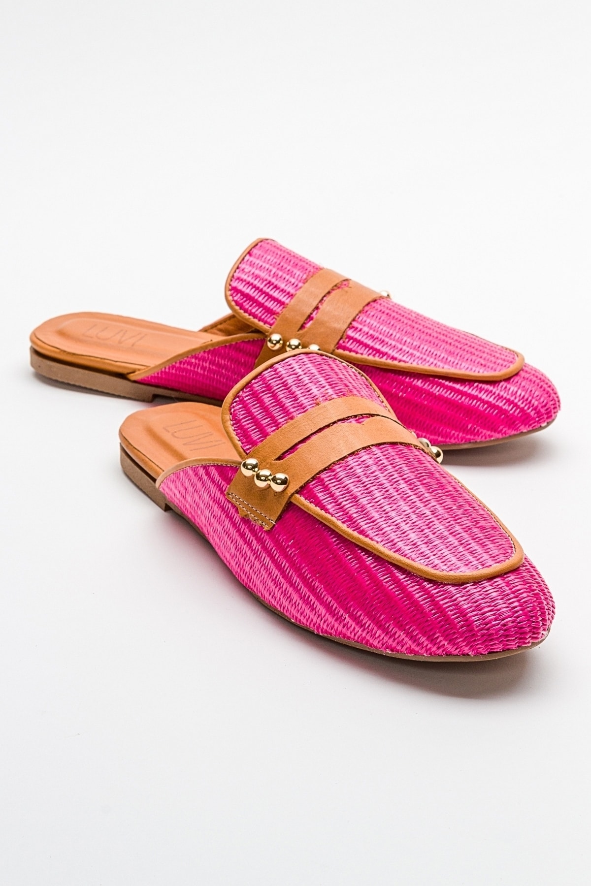 Levně LuviShoes 165 Women's Slippers From Genuine Leather, Pink Straw