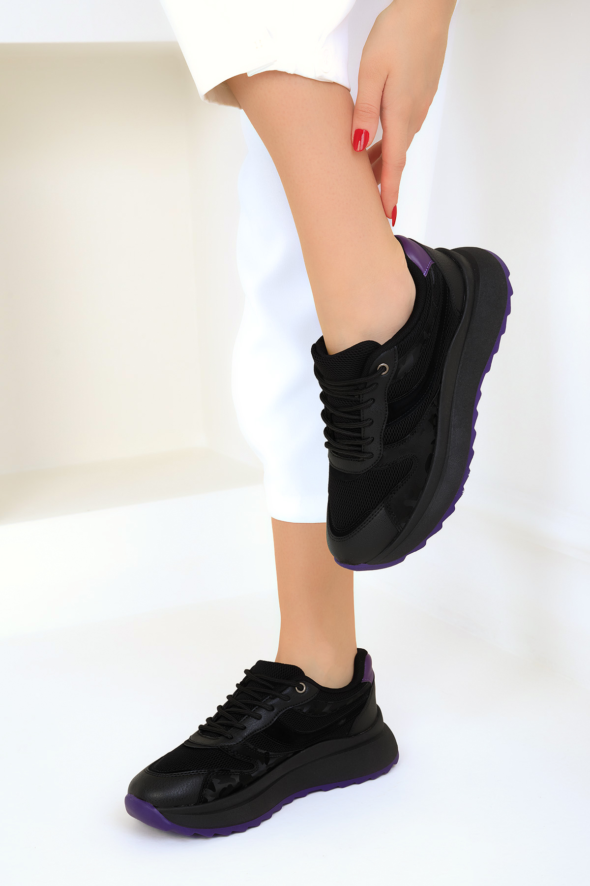 Soho Black-Purple Women's Sneakers 19006