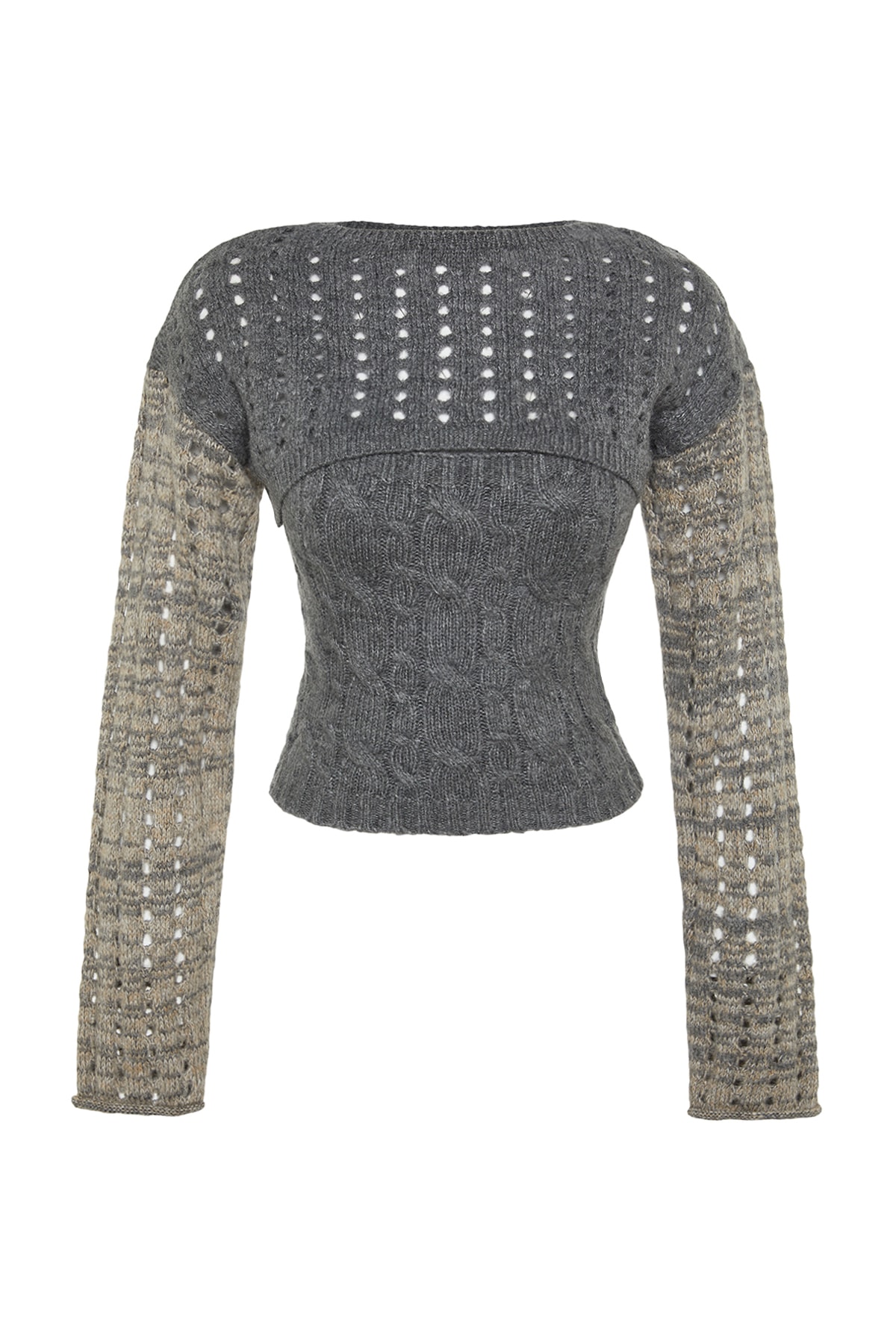 Trendyol Sweater - Gray - Regular fit