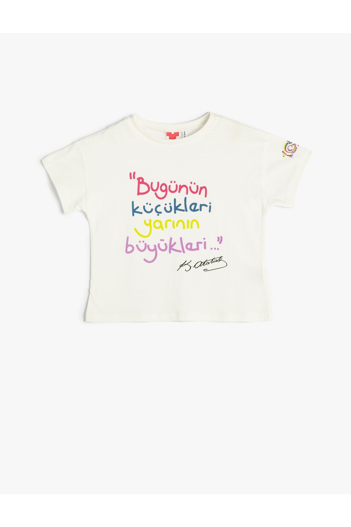 Levně Koton T-Shirt Atatürk Signature Printed Short Sleeve Cotton