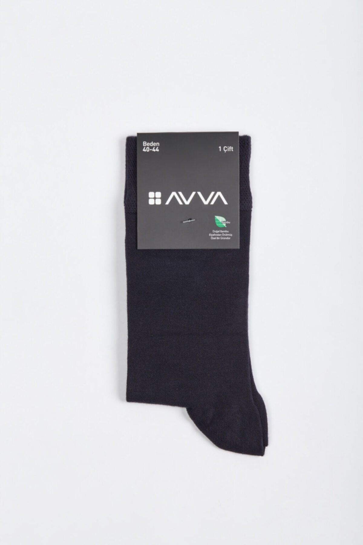 Avva Men's Navy Blue Crewneck Socks