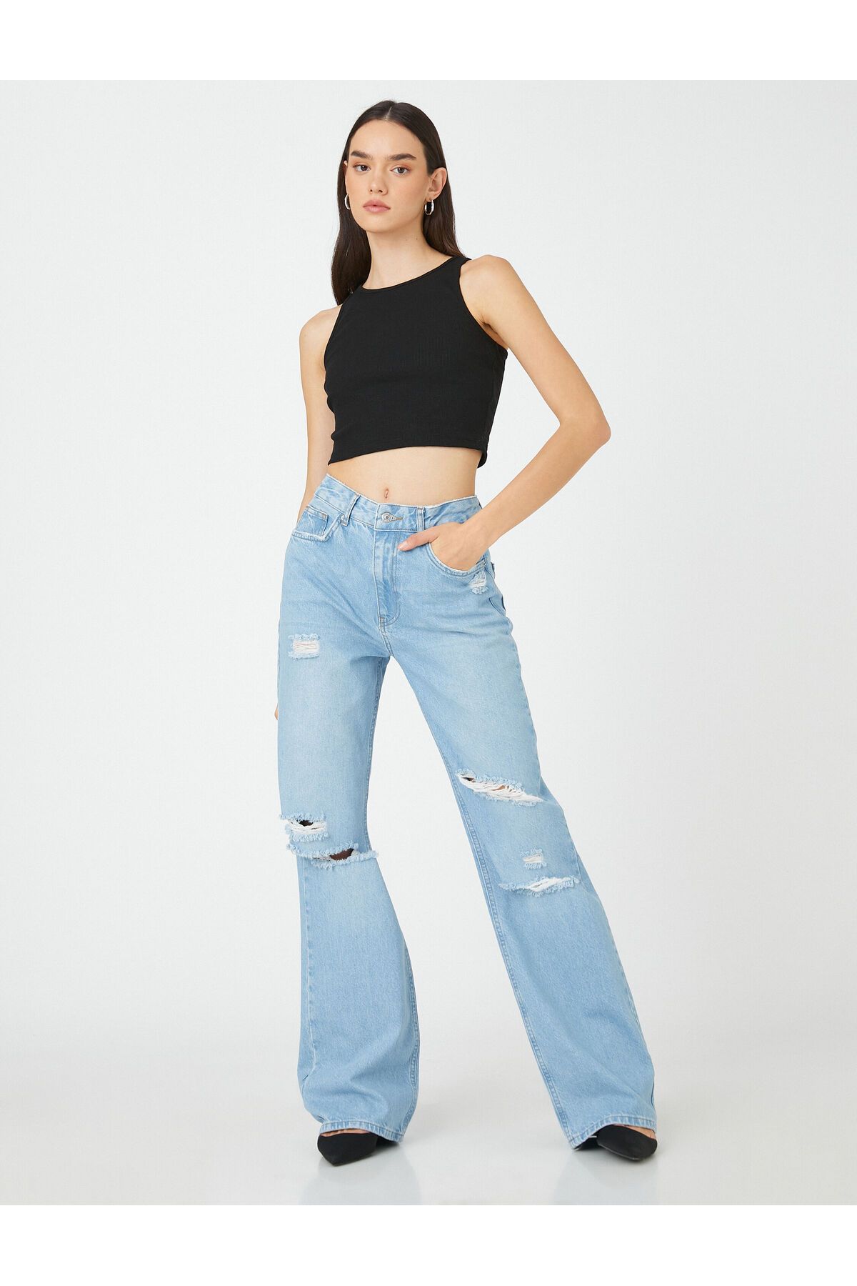 Koton Jeans Relaxed Fit Vysoký pas Široké Nohavice - Bianca Jean
