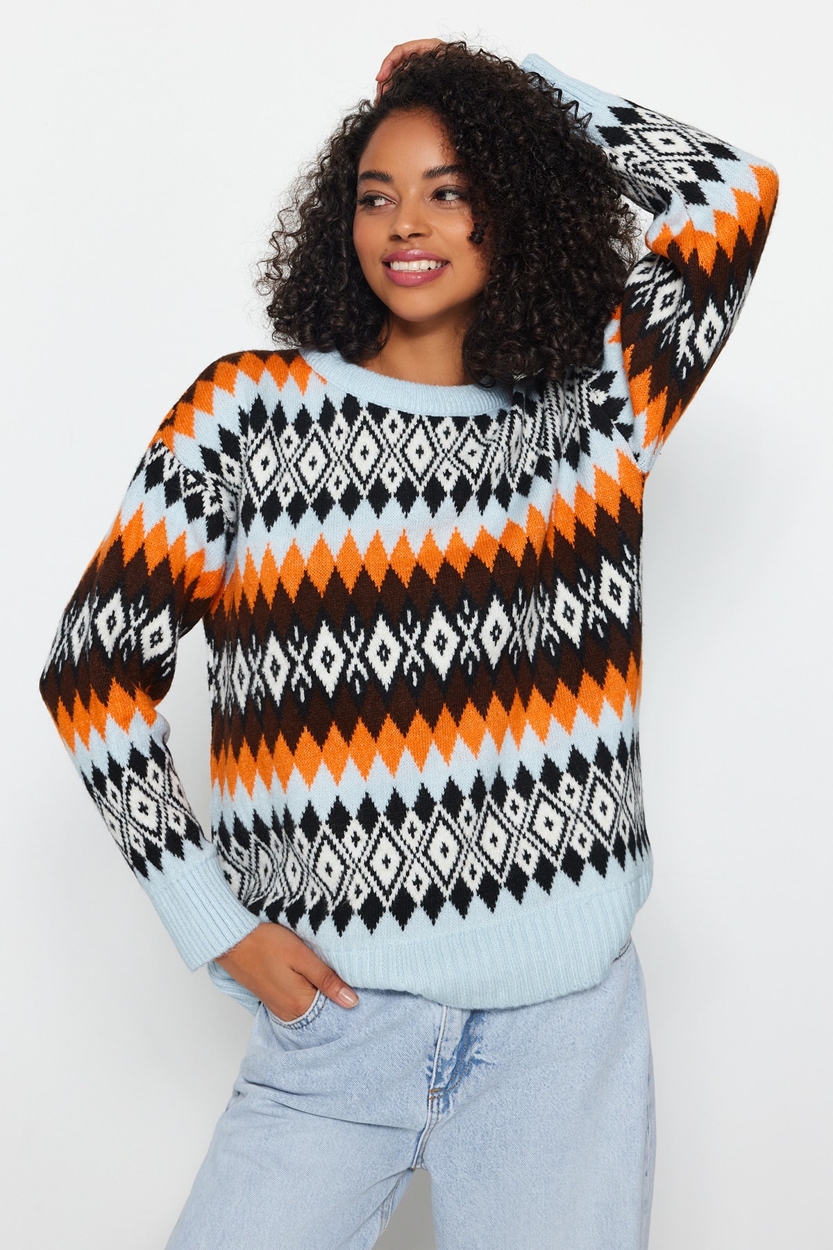 Trendyol Sweater - Green - Oversize