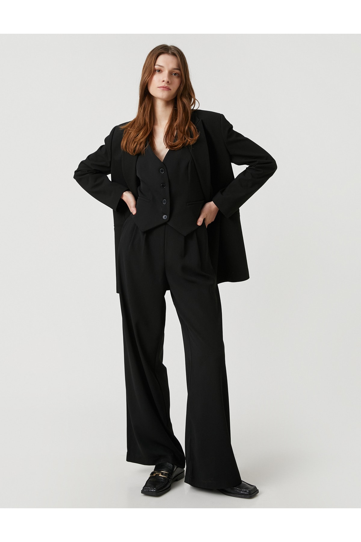 Koton Pants - Black - Wide leg