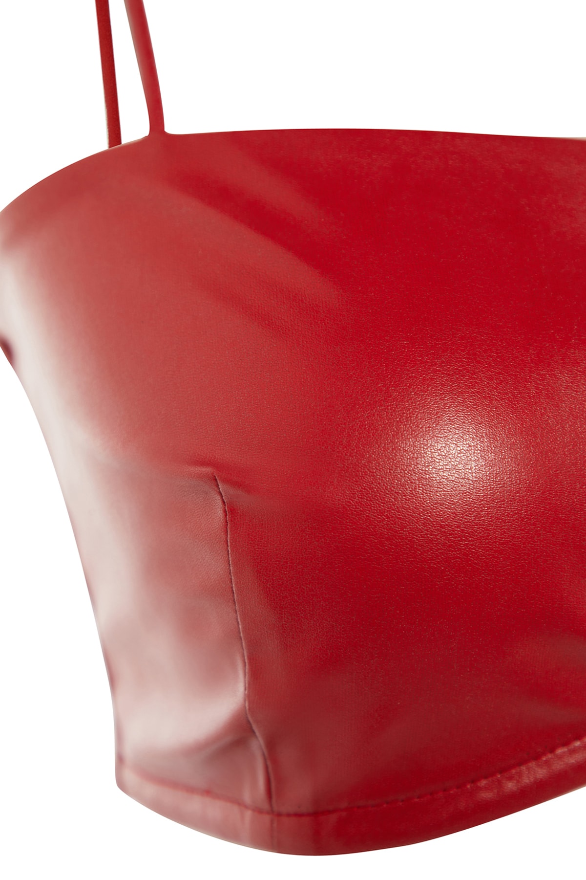Trendyol X Sagaza Studio Red Faux Leather Bustier