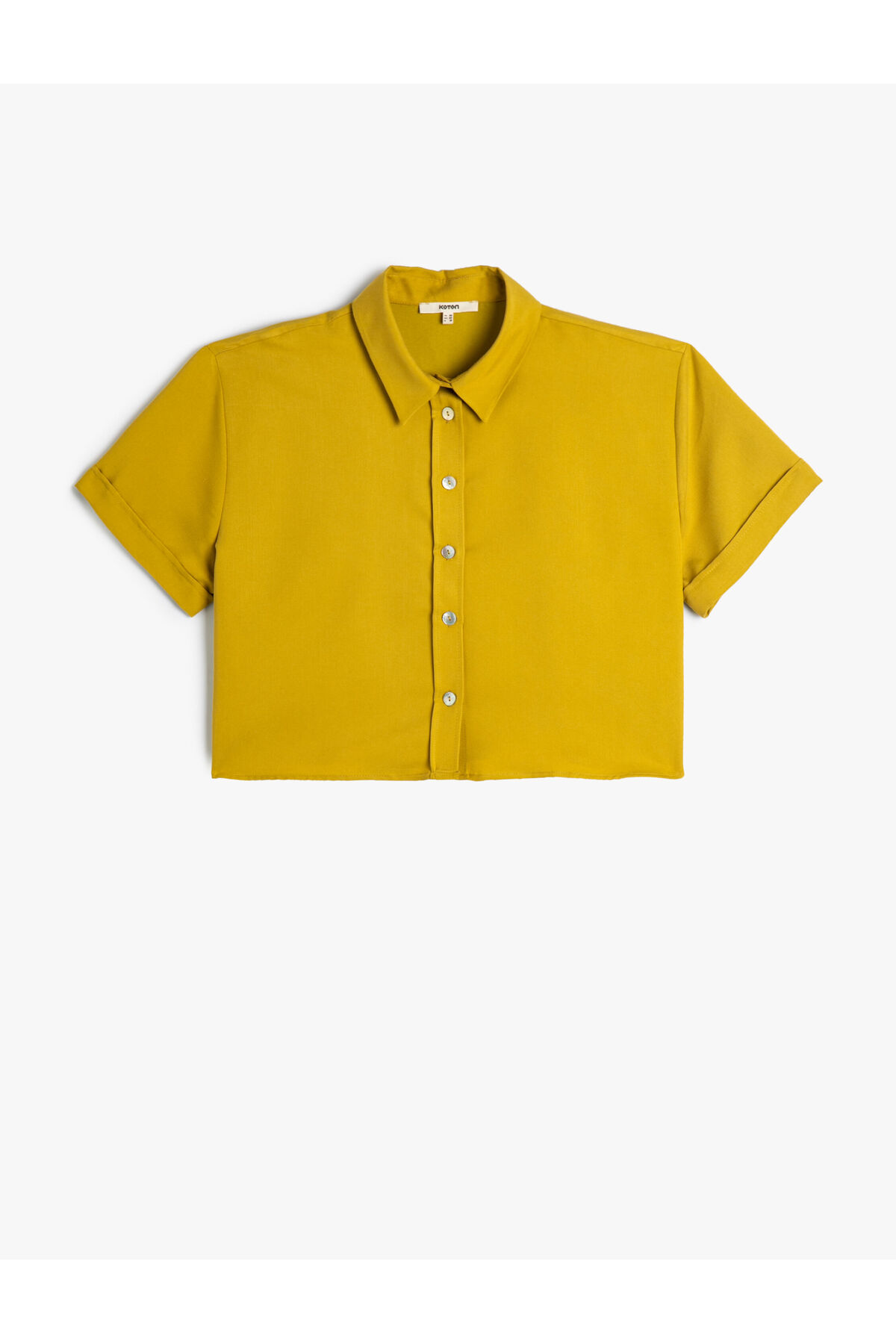 Koton Modal Blended Crop Shirt Short Sleeve Buttoned