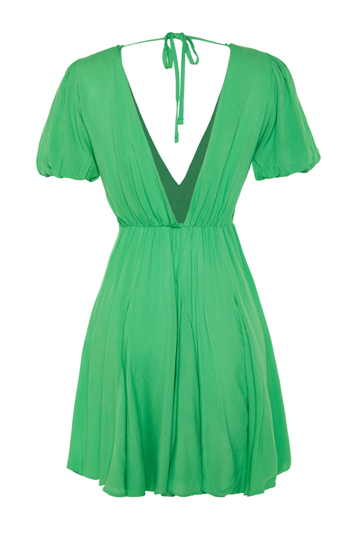 Rochie de plajă mini țesută verde trendyol