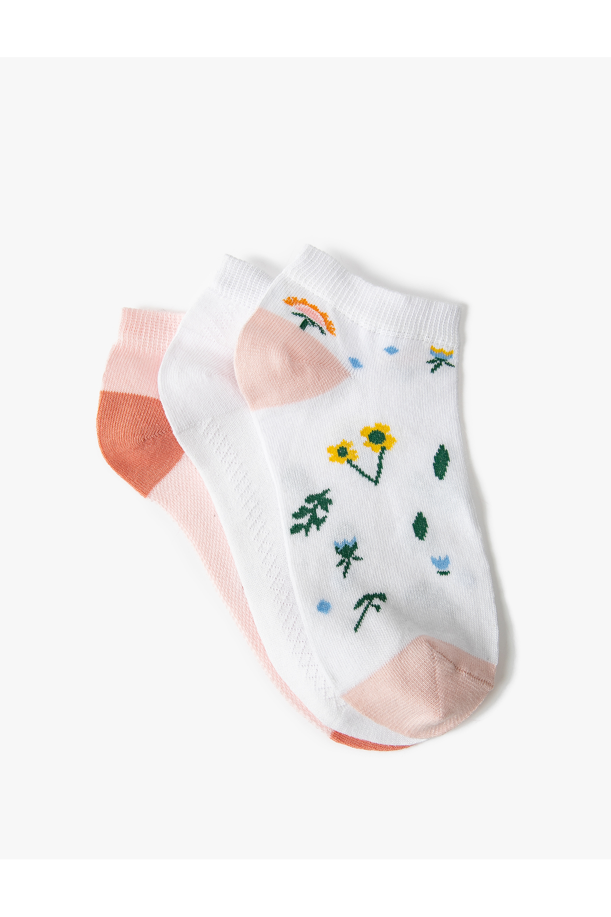 Levně Koton 3-Piece Booties Socks Set Floral Pattern Multi Color