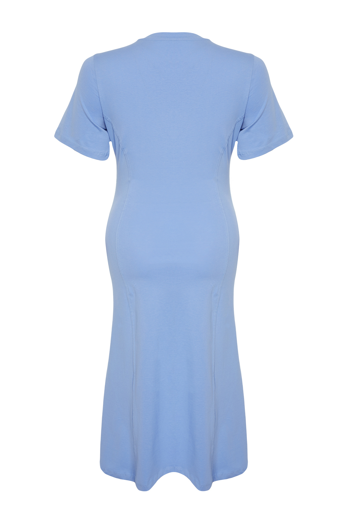 Trendyol Curve Blue Stitching Detailed Midi Knitted Dress