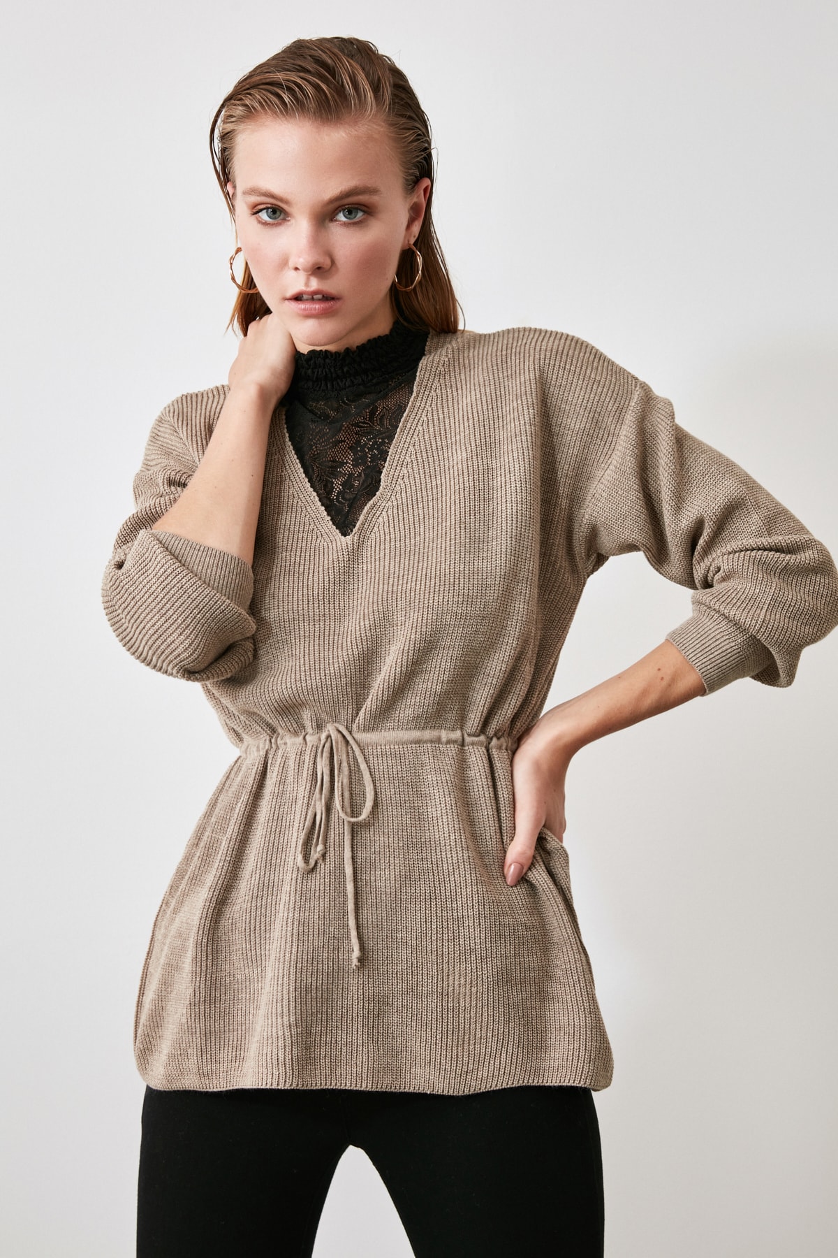 Trendyol Sweater - Brown - Regular fit