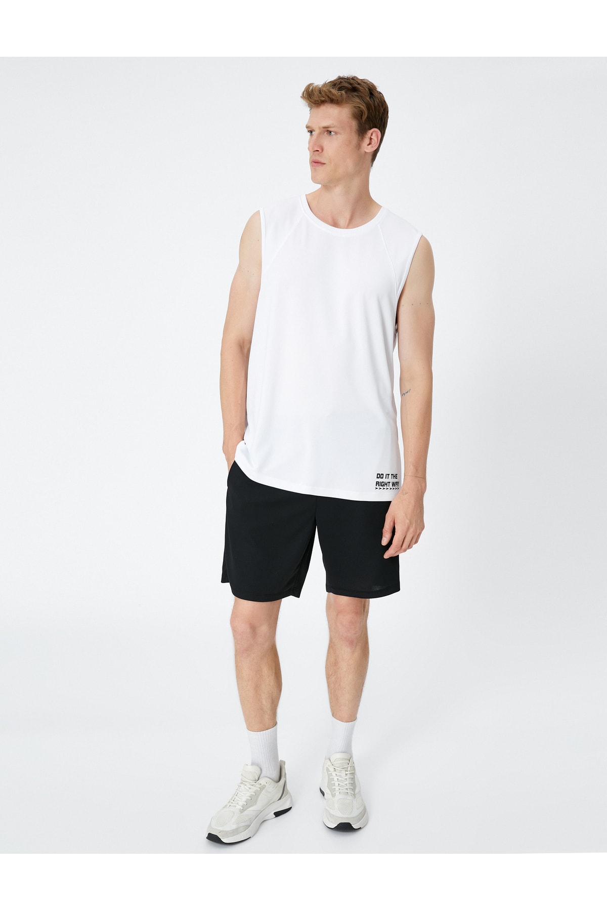 Koton Athletic Tank Top with Slogan Printed Sleeveless Crewneck